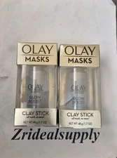 Olay Masks Glow Boost Clay Stick White Charcoal Sealed  PACK OF 2 