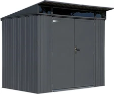 8' X 5' Denali Outdoor Lockable Steel Storage Building with Windows, Anthracite