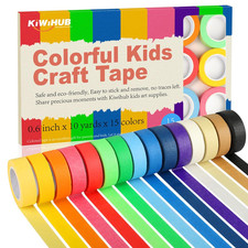 15 Rolls Colored Masking Tape, Colored Tape for Kids Art Supplies, DIY Craft Tap