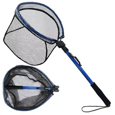  Collapsible Fishing Net with Handle, Folding Kayak Net for No Telescopic Pole