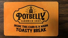 Potbelly Gift Card $50.00 Value. Free Shipping!