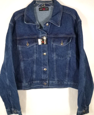 Duett-Womens Denim Jean Trucker Jacket, Extra Large XL, Blue, NEW w/ Tags