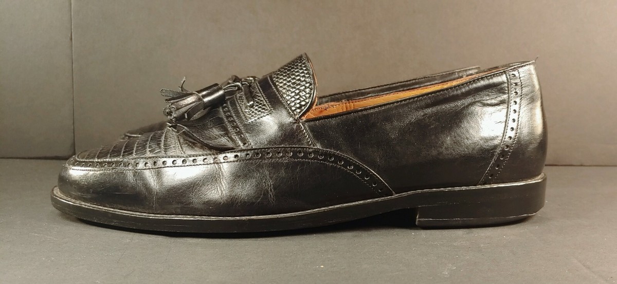 MEZLAN \'AVELLINO\' GENUINE LIZARD BLACK LOAFERS W/TASSELS Made In Spain-SZ 9.5 MEZLAN  main image 2