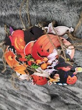 Halloween Ornaments Wooden Novelty Retro Fall Decor Set of 12