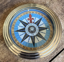 VINTAGE RARE J CHARLES CHESSE ALA ROCHELLE 1708 PAPERWEIGHT COMPASS WORKING