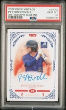 2022 Onyx Vintage AUTOGRAPH Blue Ink PEYTON STOVALL Arkansas Haughton LA PSA 10