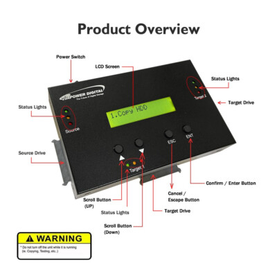 Vinpower 1 to 2 Standalone SATA Hard Drive HDD SSD Duplicator ...