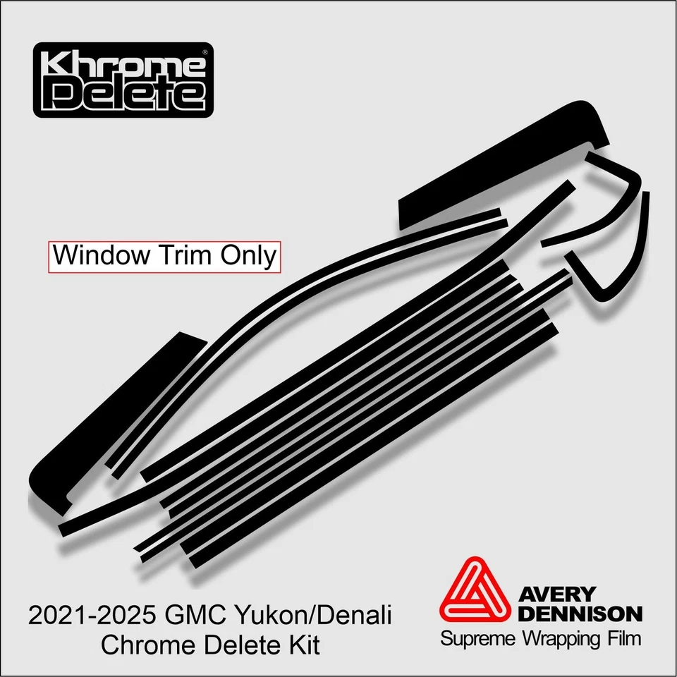 Superposición de vinilo de eliminación de cromo para GMC Yukon/Denali 2021-2025 (negro brillante) Foto 2 de 4