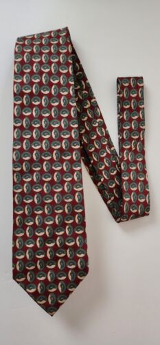VTG Polo Ralph Lauren Paisley Oval Prints Tie 100% Silk Hand Made in USA 3.5 - Afbeelding 1 van 9