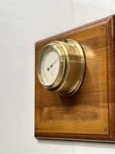 Antique Barigo Brass Ship Barometer Round Maritime Instrument Made in Germany