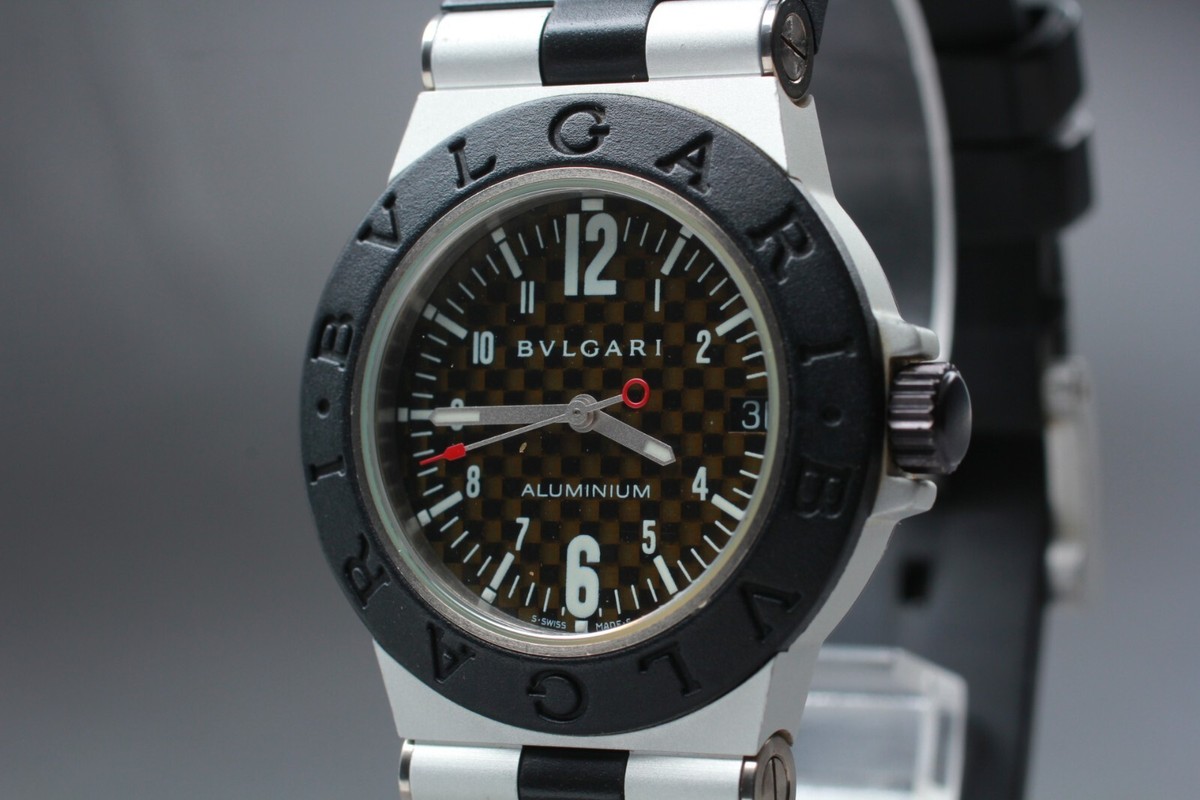 NEAR MINT* BVLGARI ALUMINIUM AL32TA QUARTZ CARBON FIBER DIAL NEAR MINT* BVLGARI ALUMINIUM AL32TA QUARTZ CARBON FIBER DIAL