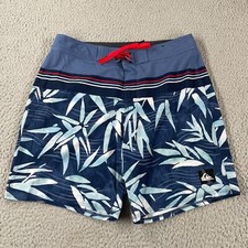 Quiksilver Dryflight Boardshorts Mens Size 30 Blue Floral Print Water Repellant