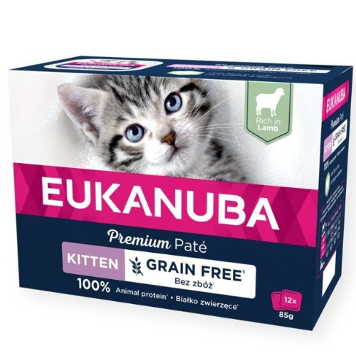EUKANUBA Junior Katzenfutter Nass - Getreidefrei Mit Lachs Für Kitten