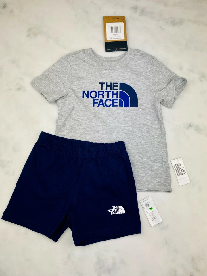 The North Face Toddler Cotton Summer T-Shirt and Short Set Grey Navy / RRP £35 - Image 3 of 4