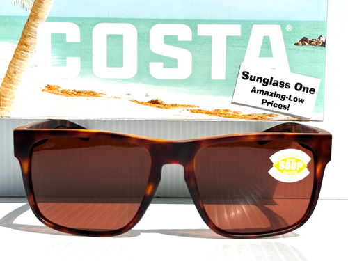 NEW Costa Del Mar SPEARO Matte Tortoise POLARIZED Copper 580P Sunglass SPO 191 - Picture 2 of 17