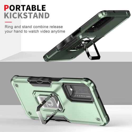 For T-Mobile Revvl V Plus Metal Ring Kickstand Case Dual Layer Shockproof Cover - Picture 27 of 44