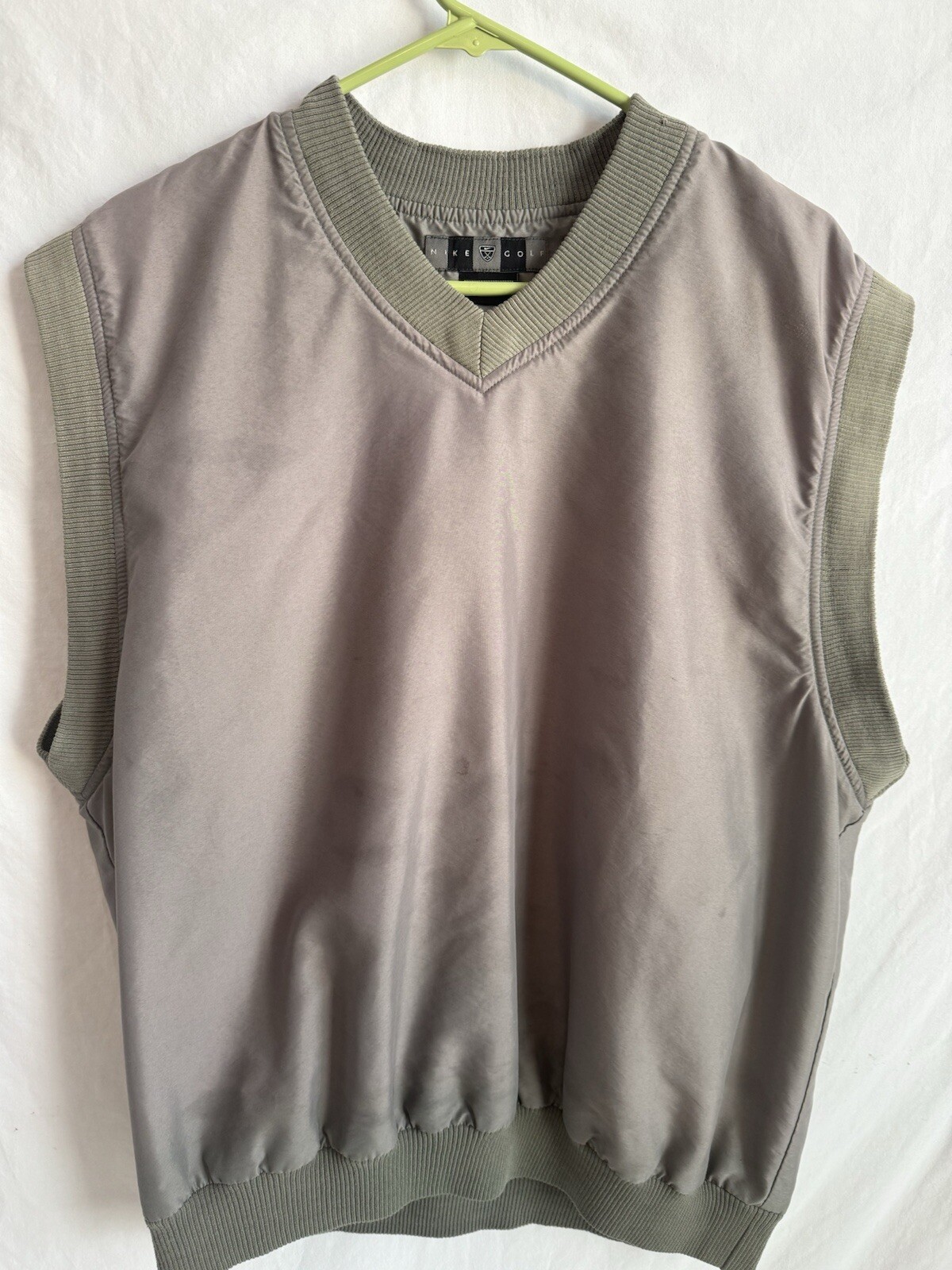 Y2K Vintage Nike Golf Polyester Vest Center Swoosh Logo Mens Medium Gray