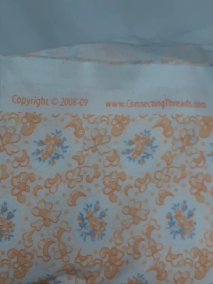 Mama's Cottons 2 by Connecting Threads 2008-09 Peach Floral, Cotton, 3 Yards, - Image 2 of 4