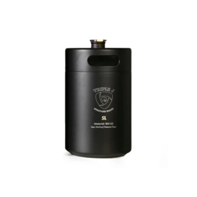 Stainless Steel 304 5L Mini Keg Single Wall Black Growler Beer Alcohol Make