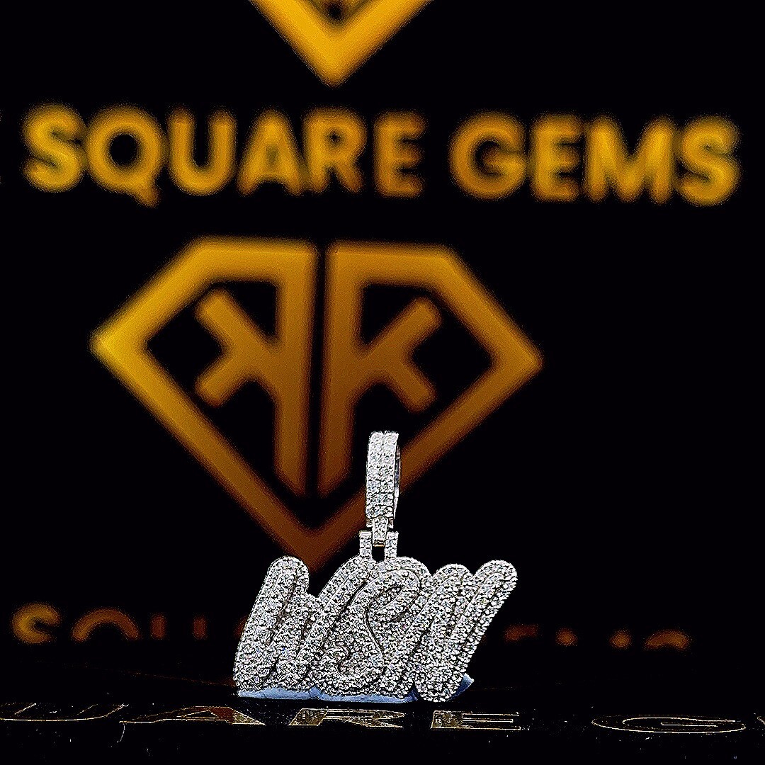 Tester Pass Moissanite Men's WSN Letter Custom Hip Hop Pendant 925 Silver