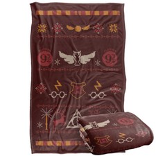 HP and The Deathly Hallows Part 2 Icon Pattern Silky Touch Blanket
