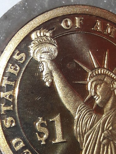 Error George Washington Presidential $1 Dollar Proof Coin Debris Struck IntoCoin - Picture 10 of 10