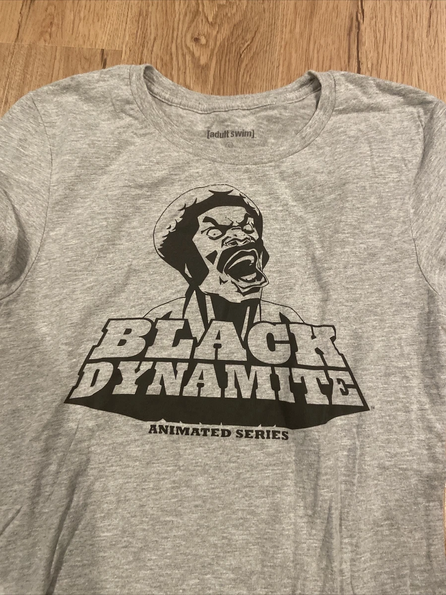 Black Dynamite Movie Animated Series Women Gray T shirt Size Large