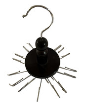 VTG Rotating  Hanging Wood  Metal 16 Peg Tie Belt Rack  6378