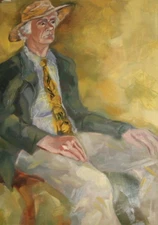 Impressionist oil painting vintage man portrait 