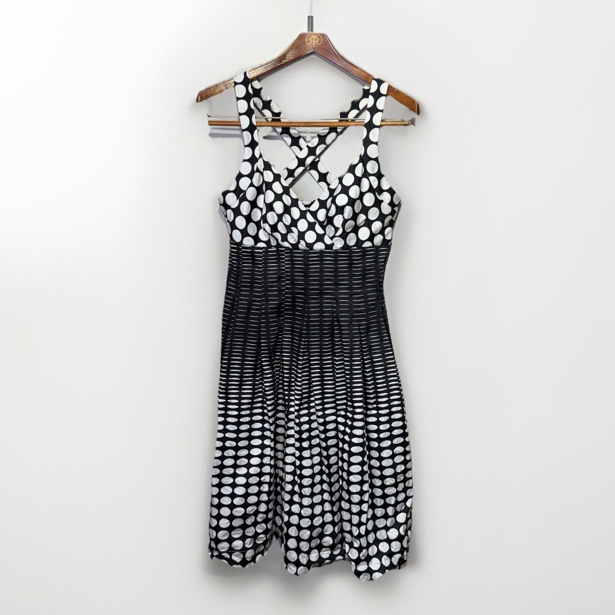 Calvin Klein Dress Women's Size 6 Black \u0026 White Polka Dot Knee Length | eBay