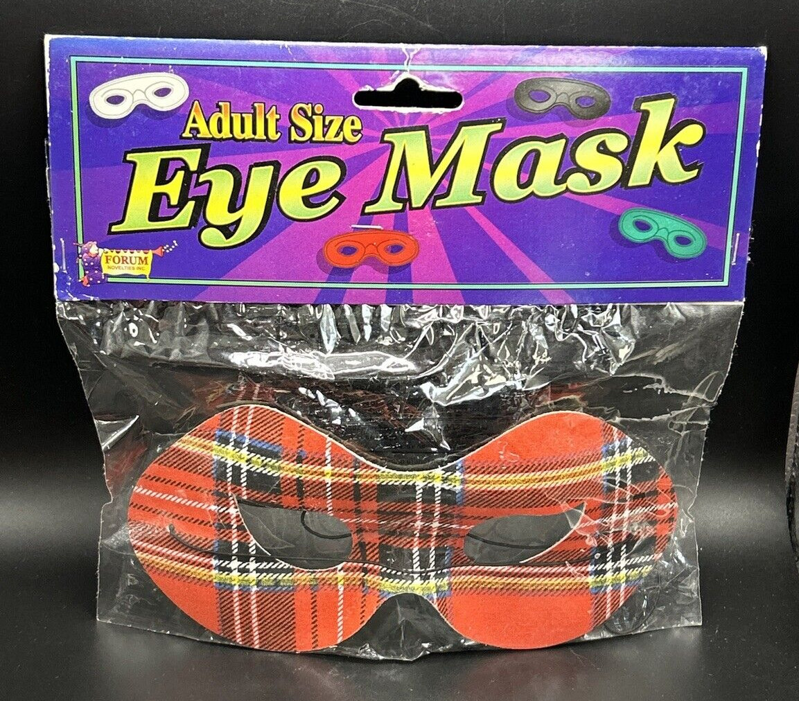 Forum Adult Red Plaid Eye Mask