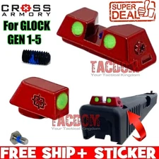 Cross Armory RED Standard Height GLOW Sights For GLOCK 17 19 22 23 26 34 DEAL!!!