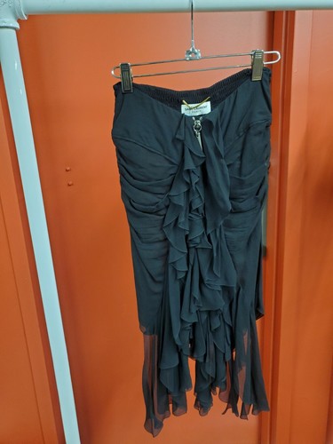 Glorious Black Saint Laurent Silk Skirt