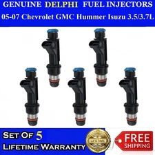 OEM Set of 5 Genuine Delphi Fuel Injectors For 2006-2007 Hummer H3 3.5L 3.7L I5 