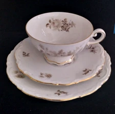 Mitterteich Germany Tea Cup Saucer Plate 3-piece set Charming Barbara Pattern