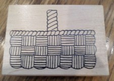 Azadi Earles Handled Basket K573 Wooden Rubber Stamp
