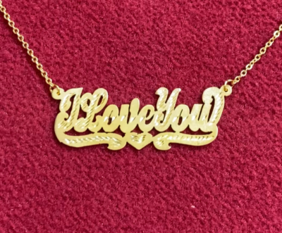 personalized i love you name necklace gold overlay /au
