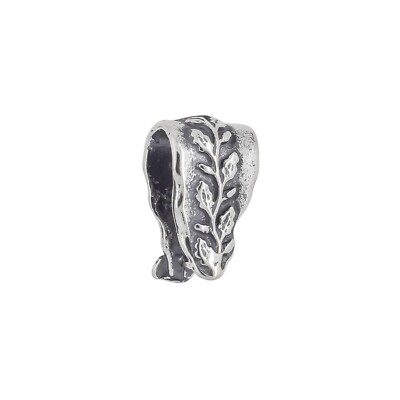 Sterling Silver Leaf Glue-On Pendant Bail - 23.5mm, Gold Plated, For DIY Jewelry Making