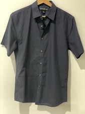 Beverly Hills Polo Club Button-Up Shirt Men's Small Navy Short Sleeve Casual