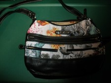 Woman's Stone Mountain Canvas Shoulder Bag Purse 12"x3"x9" EUC P14