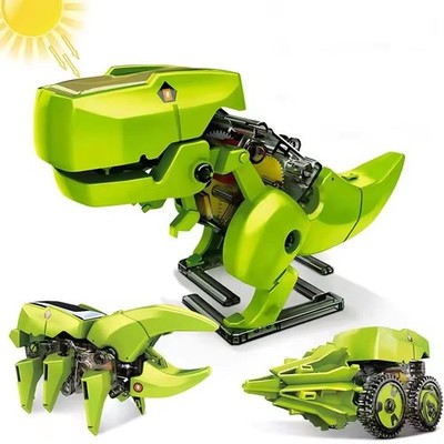 3-in-1 Solar Powered Robot Dinosaur DIY STEM Educational Building Toy Kit Kids