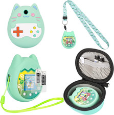 Carrying Case and Silicone Cover Compatible with Tamagotchi Pix Virtual Pet Game