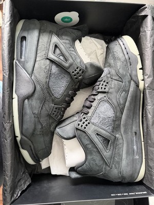 Air Jordan 4 KAWS Black Sneakers Size 9