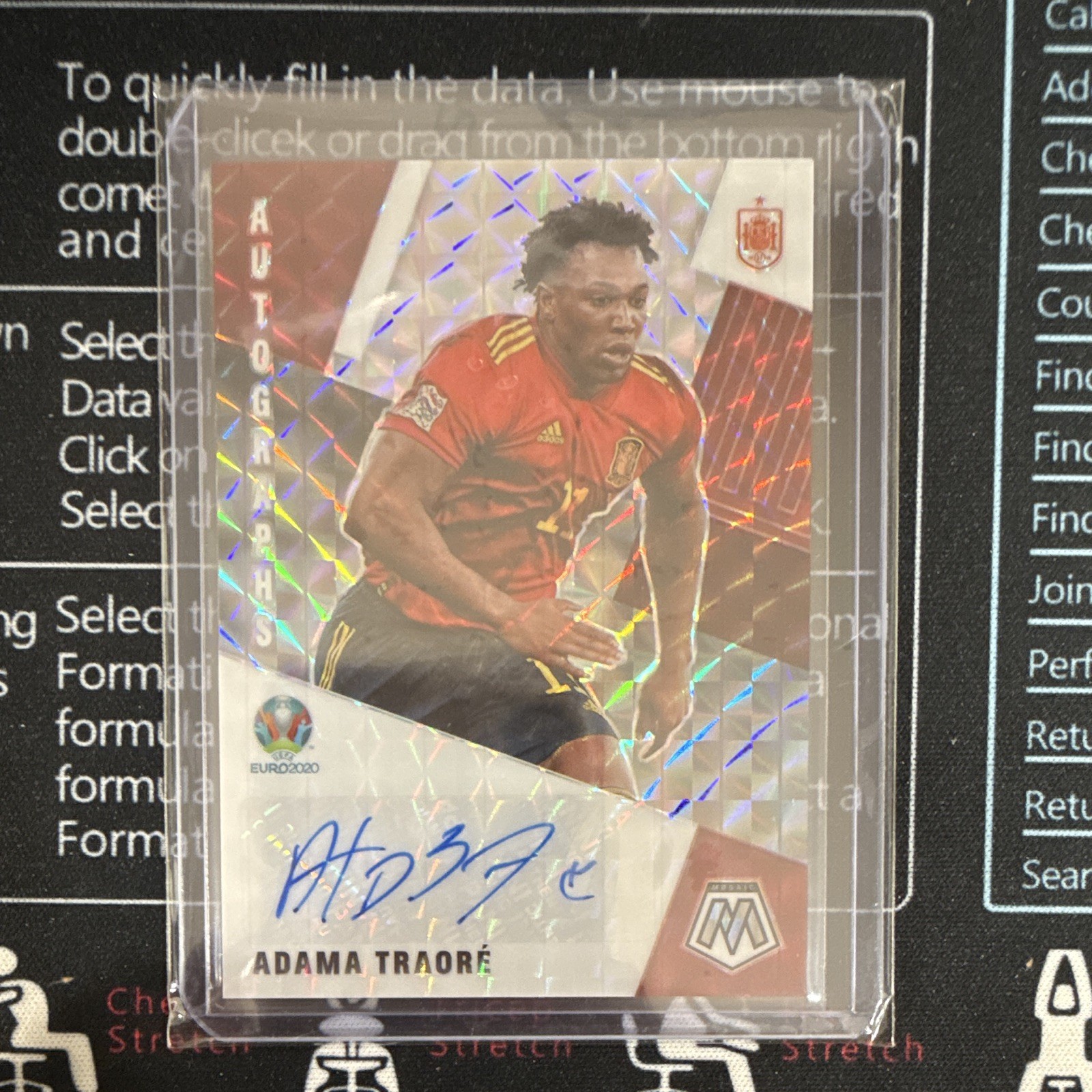 Panini Mosaic UEFA Euro 2020 Adama Traore Autographs #AM-AT Spain NM