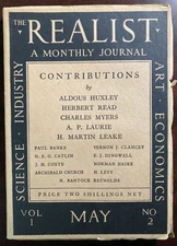 THE REALIST Magazine-Vol. 1, #2, May 1929-A. Huxley, Leake, Banks-Vintage