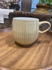 Denby Caramel Stripe Curve Mug Coffee Tea Cup Stoneware (ub)