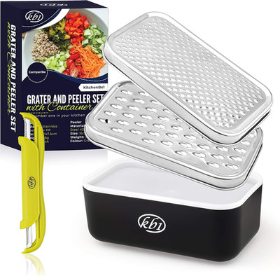 Cheese Grater with Container and Lid & Peeler Set - Vegetable Fruit Multi-Functi