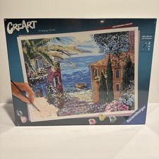 Rare Painting By Numbers CreArt Mediterranean Landscape By Ravensburger New