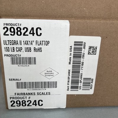 Fairbanks Scales Ultegra II 14x14'' Flattop 29824C. 150Lb USB. Brand New!!