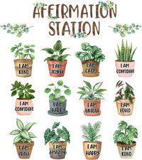 Greenery Affirmation Station Bulletin Board Classroom Decorations Inspirational